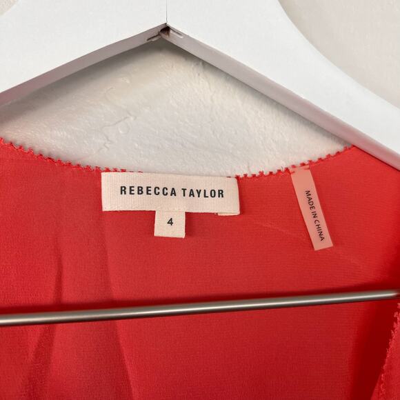 Rebecca Taylor Coral Silk Tank Top size 4 - Picture 2 of 5